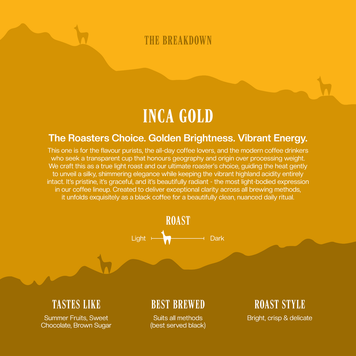 Inca Gold - Specialty - Three Llamas Coffee