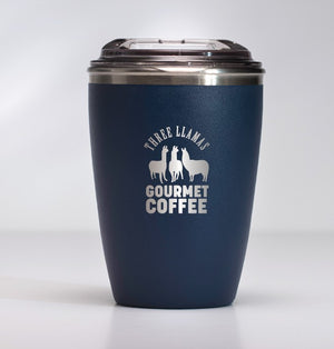 Three Llamas Coffee Blue Bullet Cup