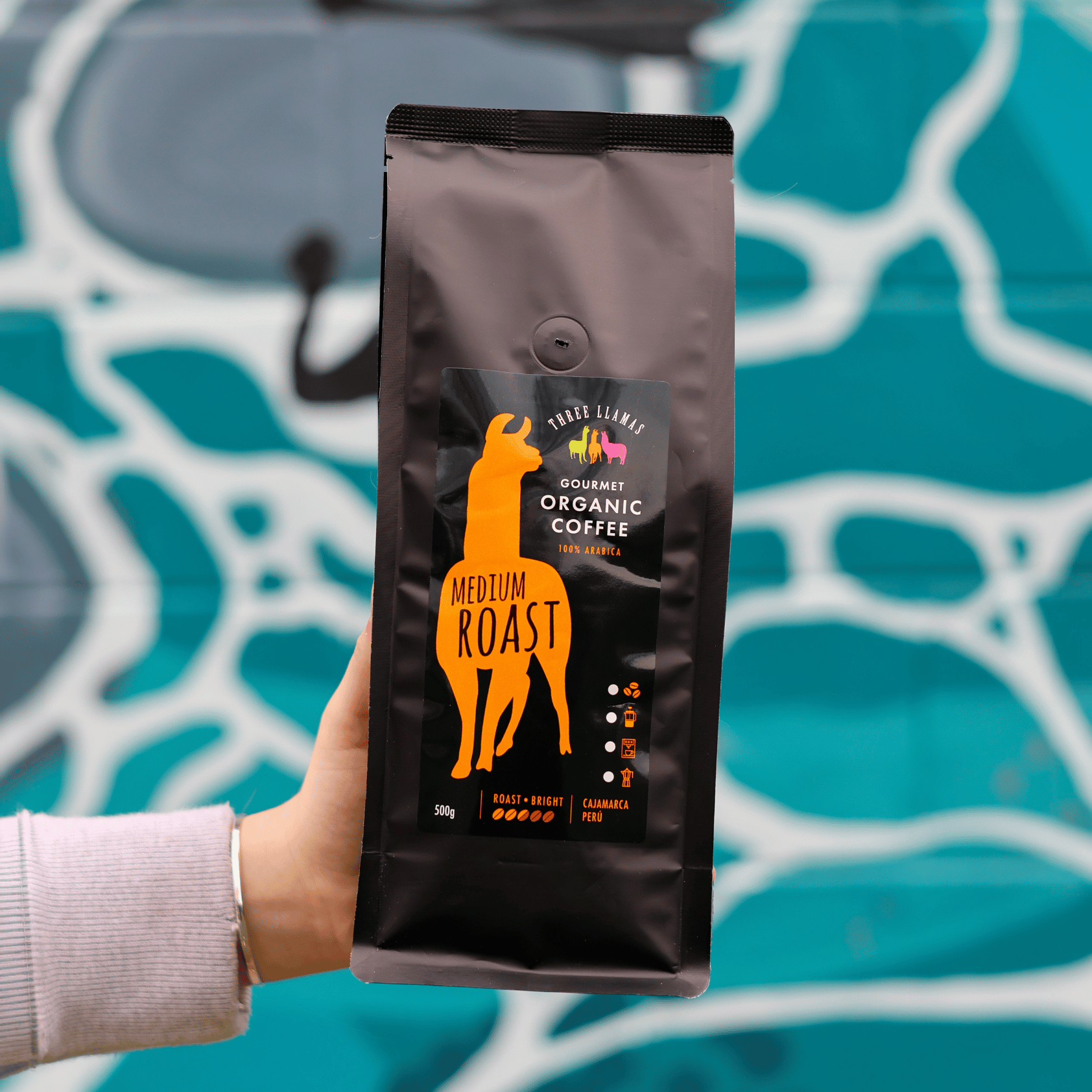 Three Llamas Organic Medium Roast Coffee