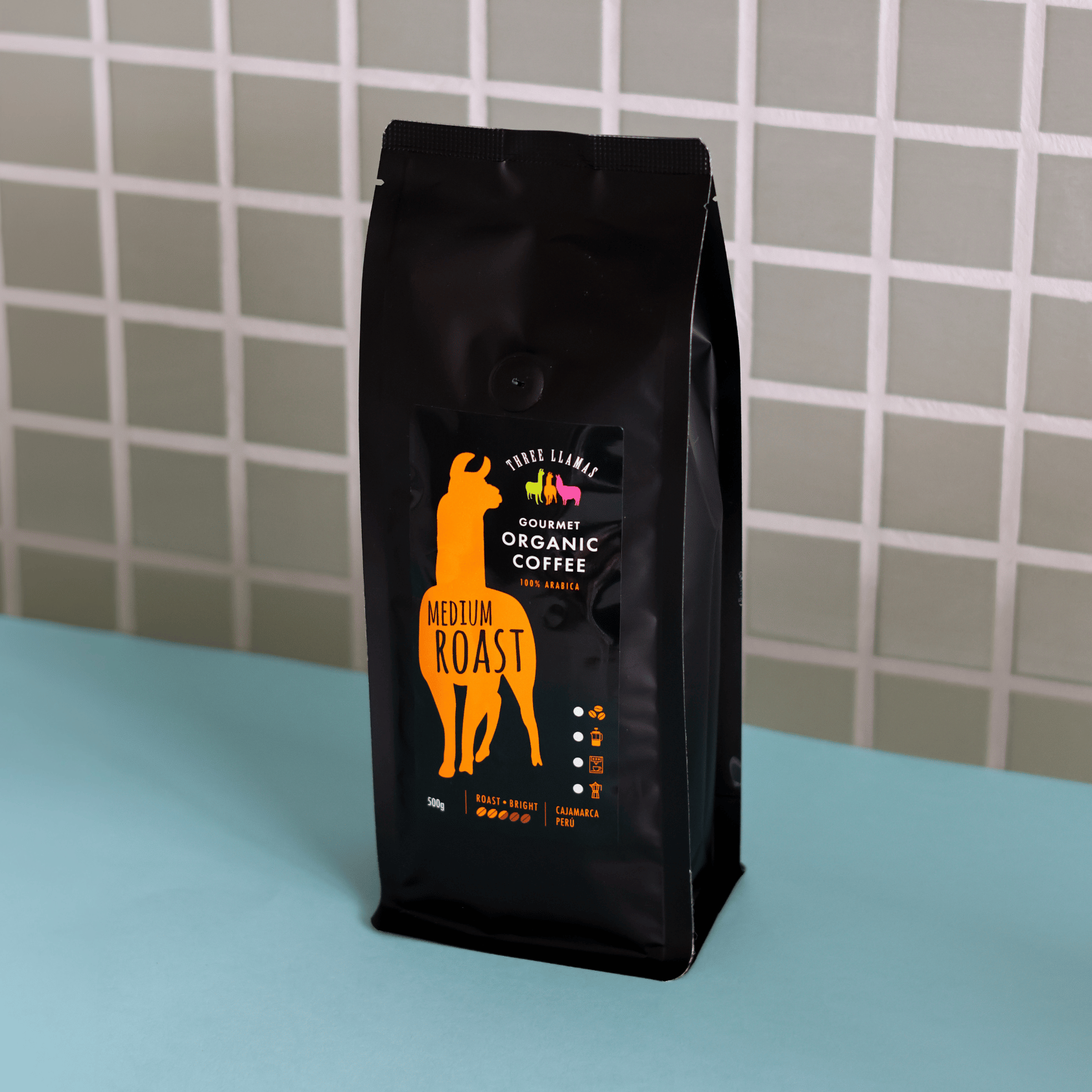 Three Llamas Organic Medium Roast Coffee
