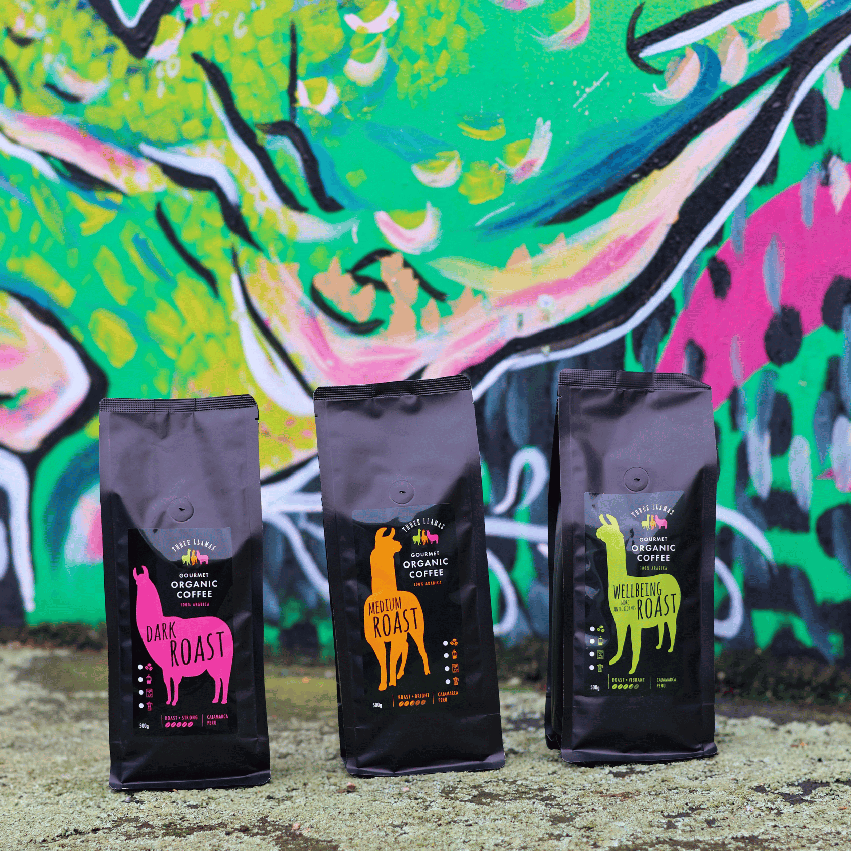 Three Llamas Organic Sampler packs