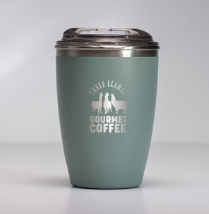 Three Llamas Coffee Teal Green Bullet Cup