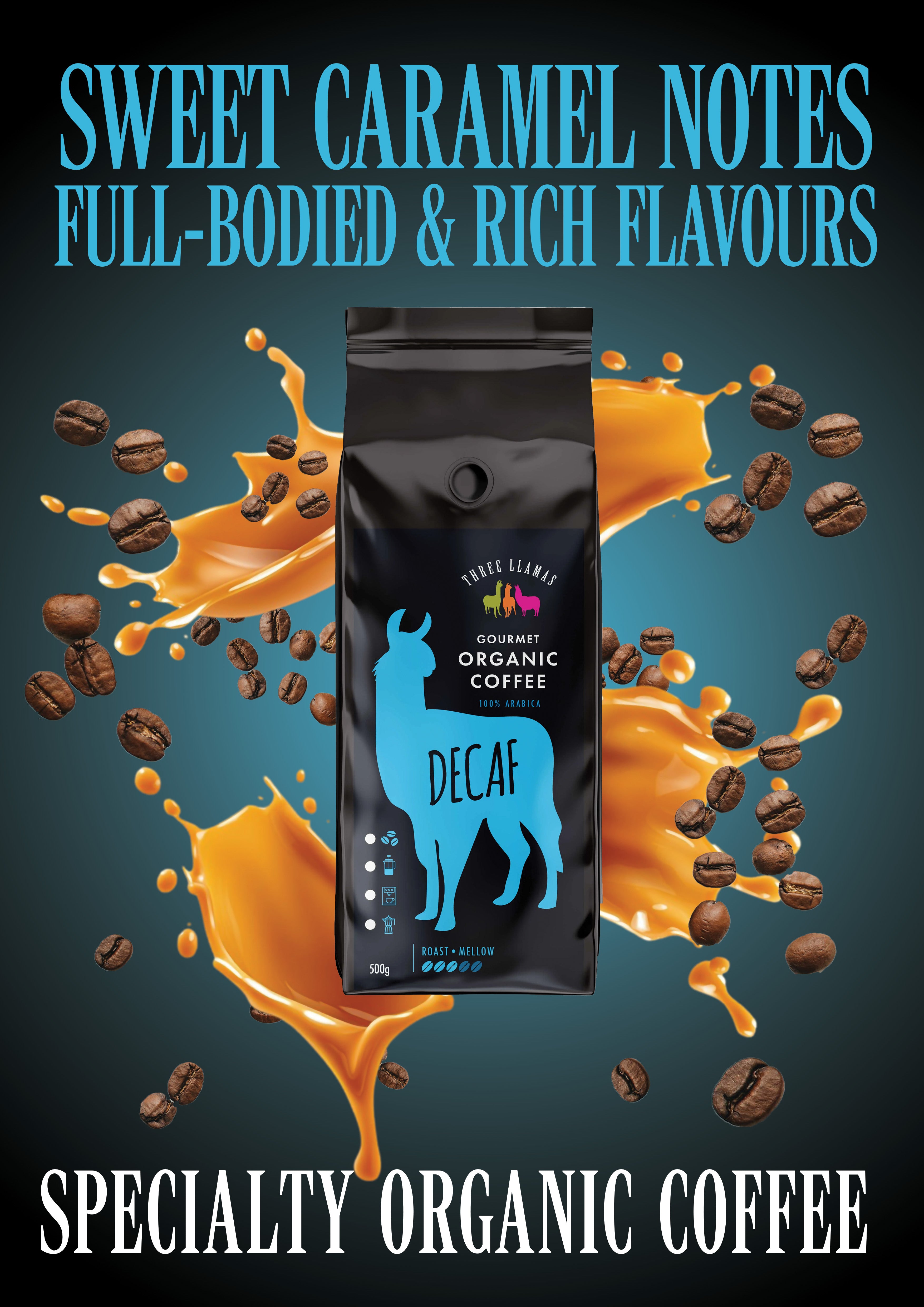 Three Lamas Decaf Organic Coffee