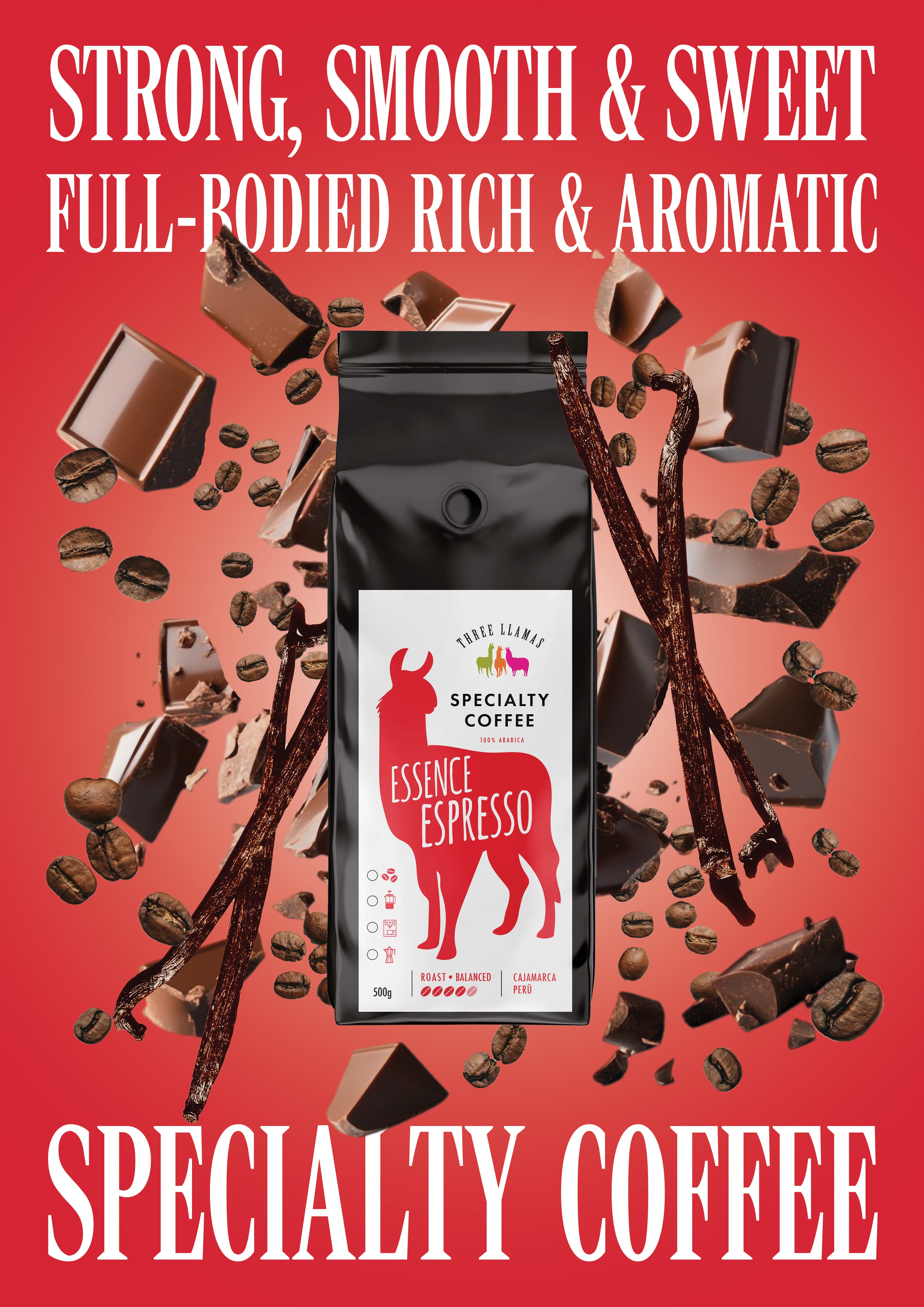 Three Llamas Essence Espresso Specialty Coffee