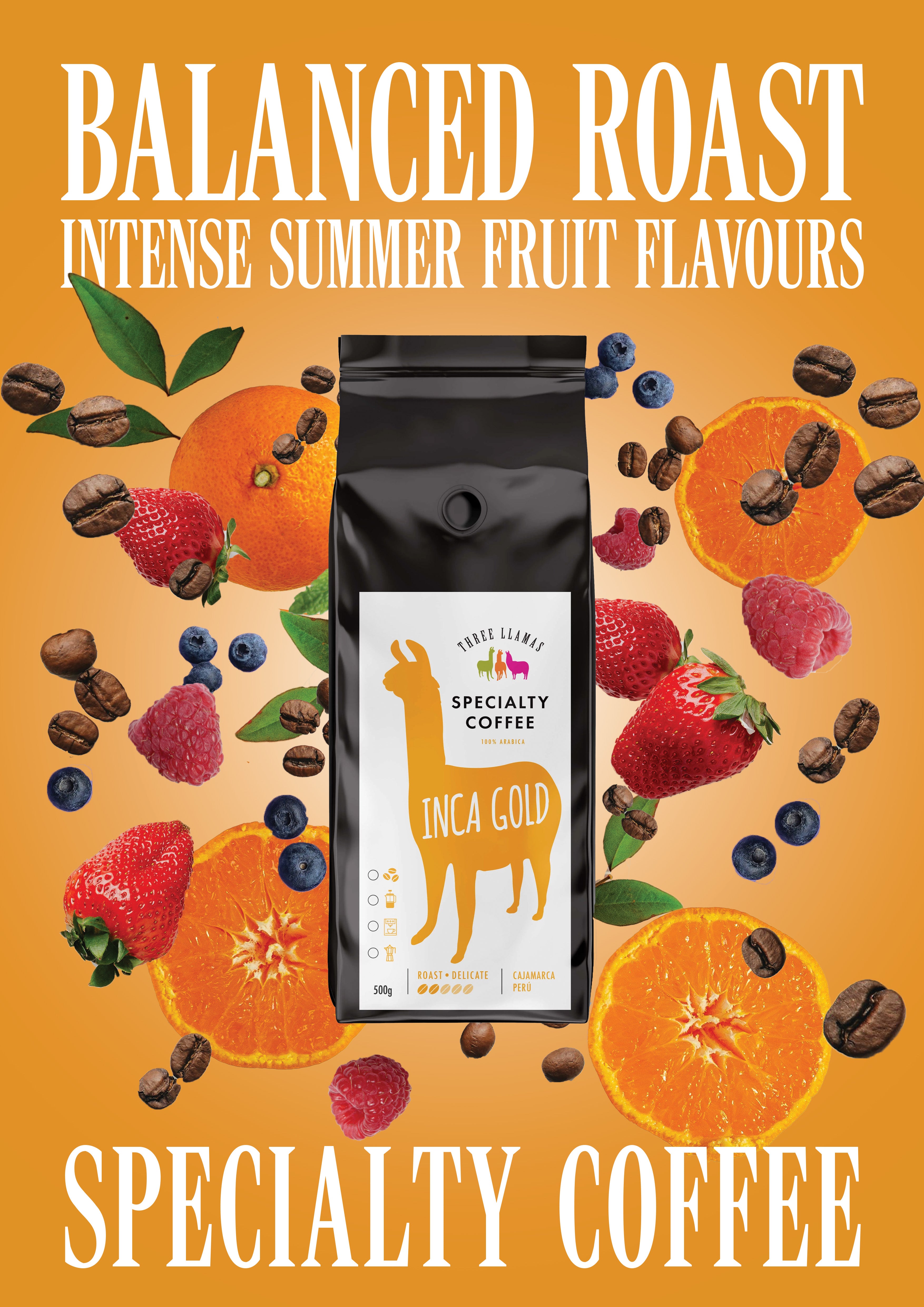 Three Llamas Inca Gold Light Roast Specialty Coffee