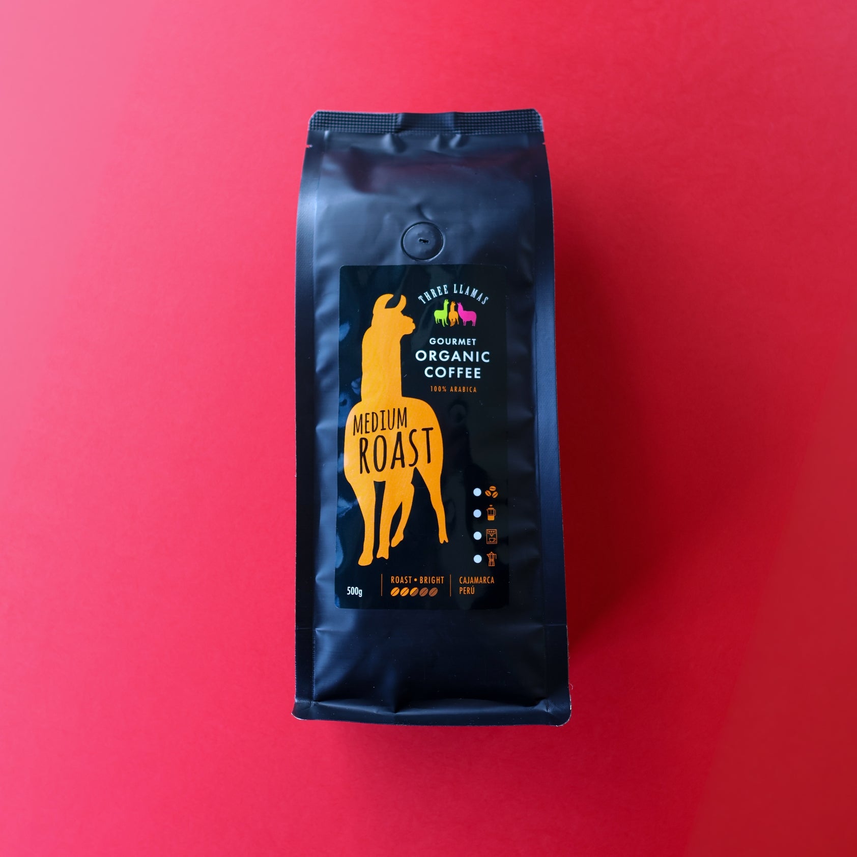 Three Llamas Certified Organic Medium Roast Coffee