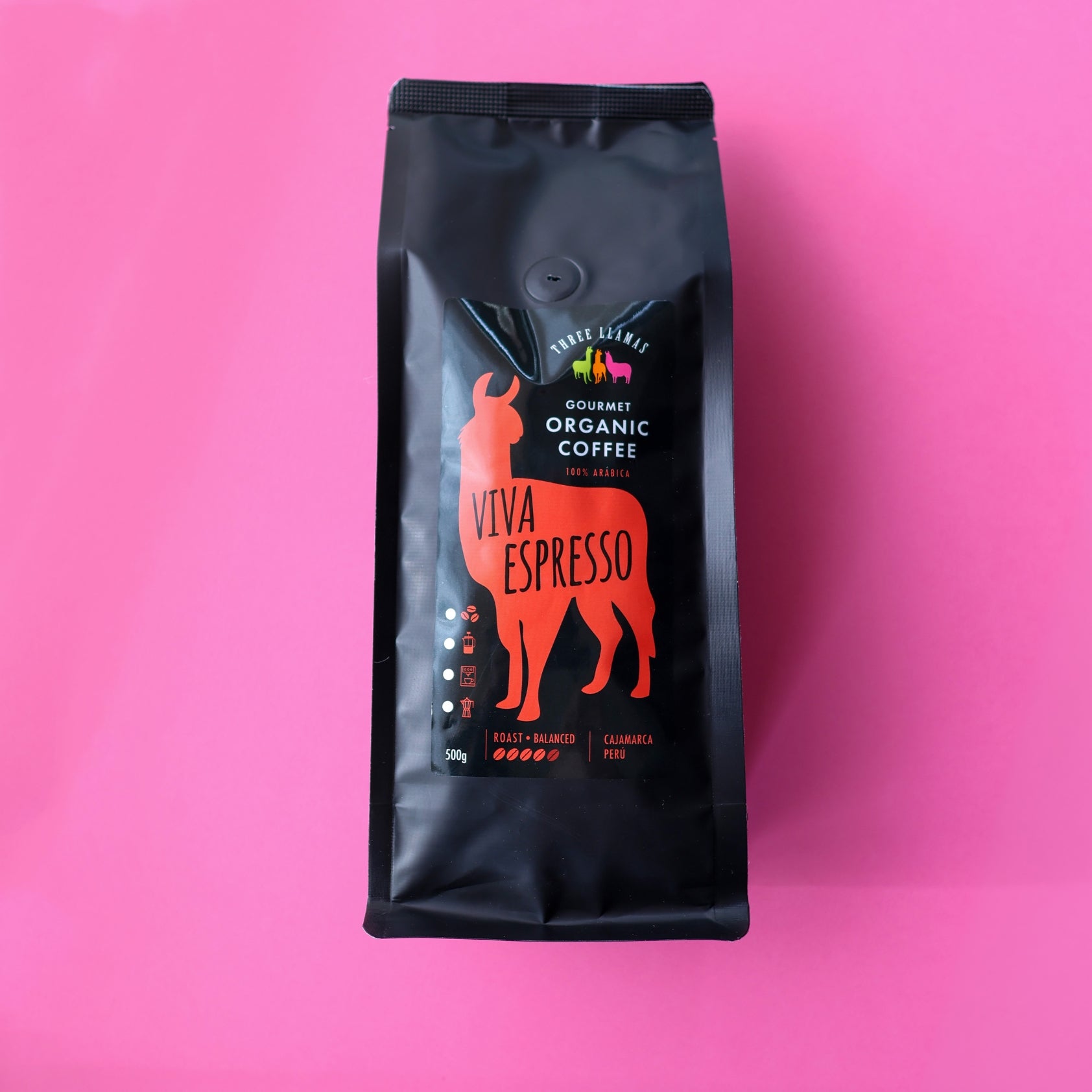 Three Llamas - Viva Certified Organic Espresso