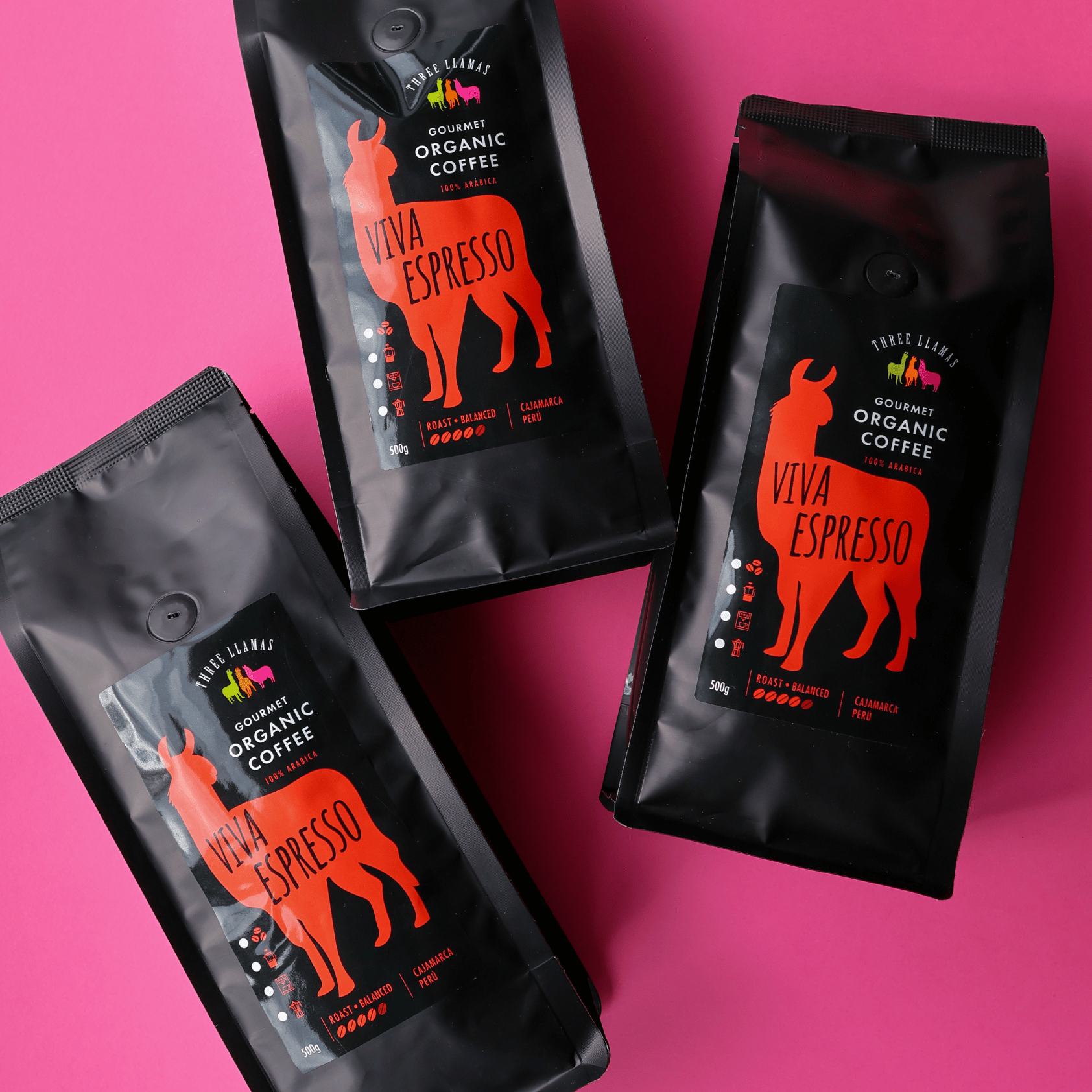 Viva Espresso Three Llamas Organic Coffee