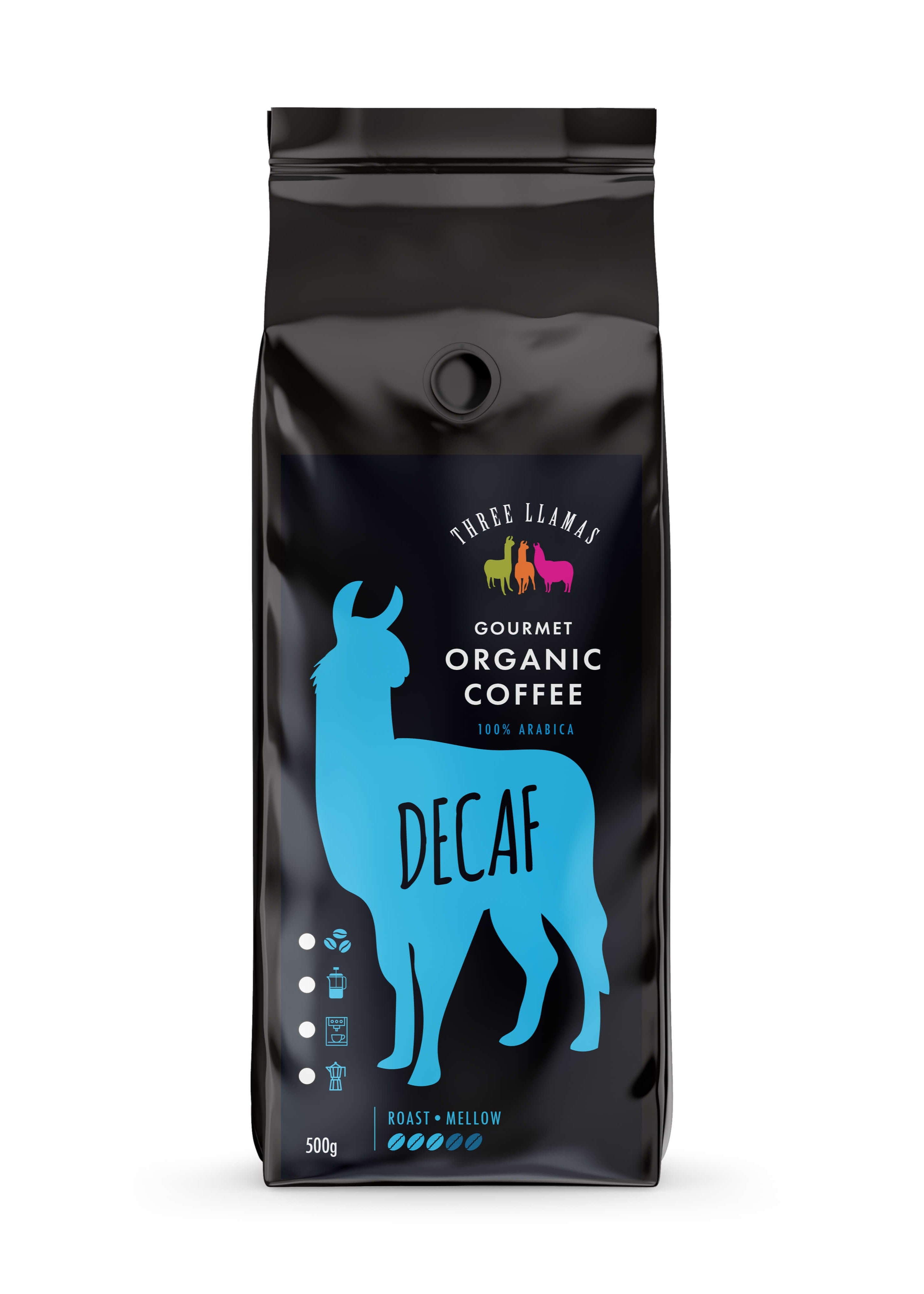Three Llamas Decaf Organic Coffee