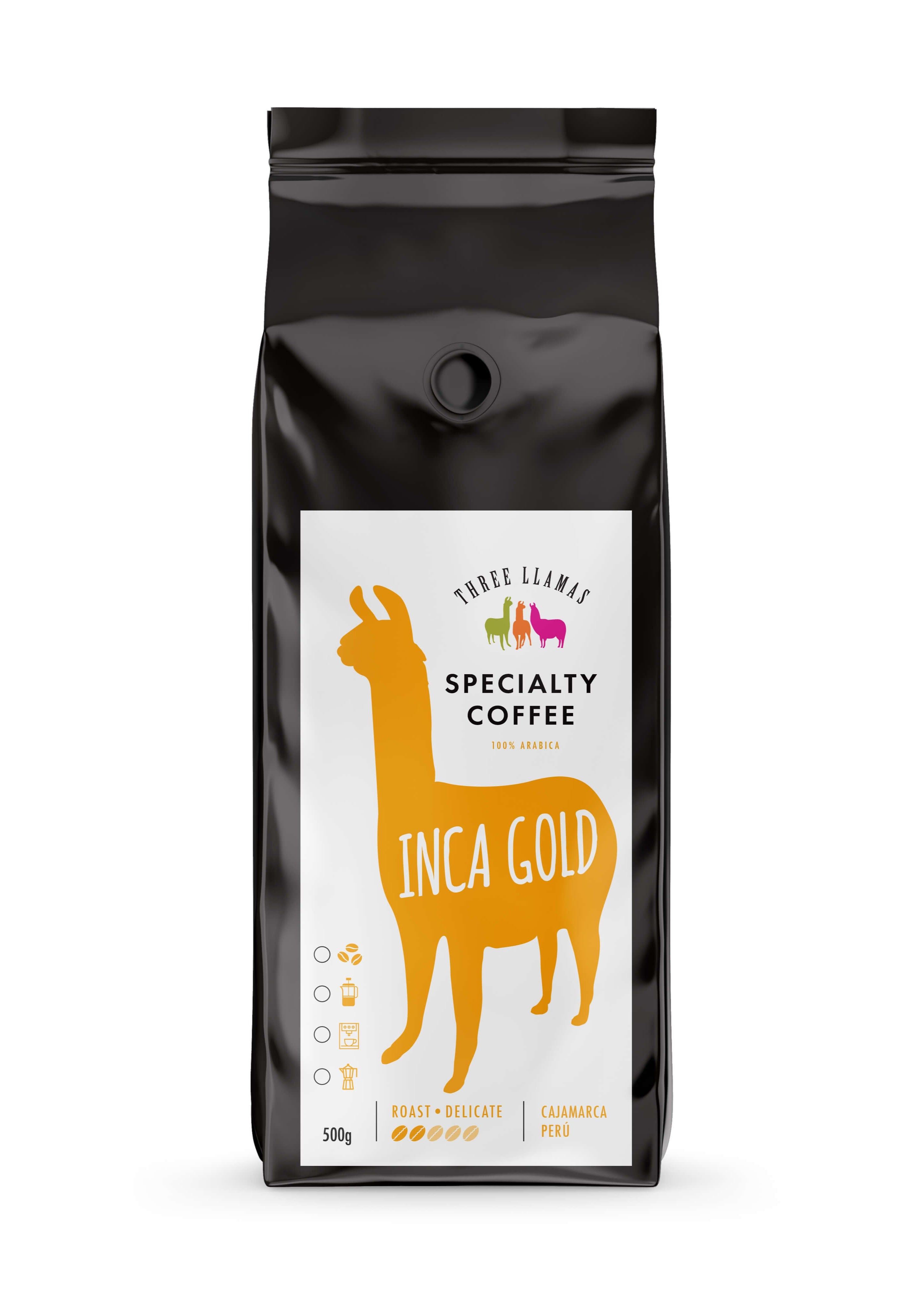 Three Llamas Inca Gold Light Roast Specialty Coffee